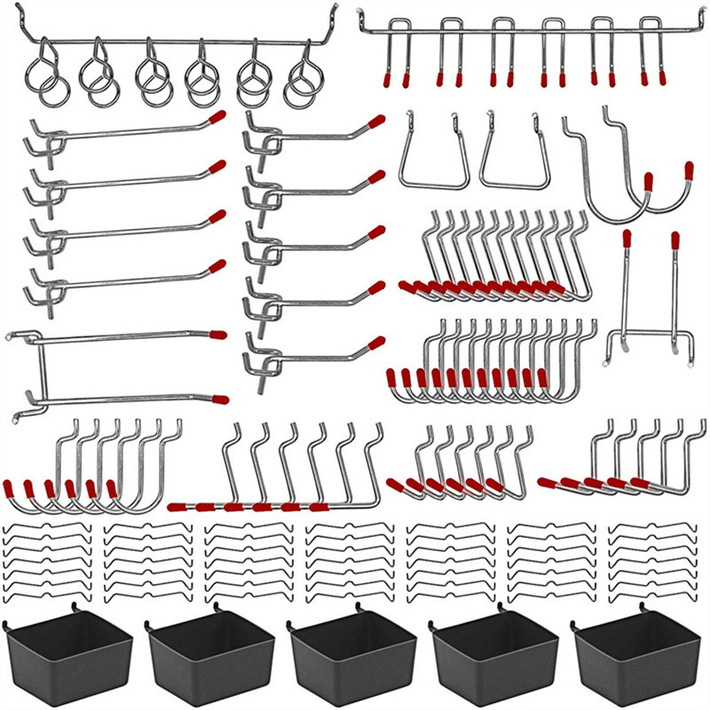 114 Pcs Pegboard Hooks Set Met - Workshop Tools Organizing recension och pris