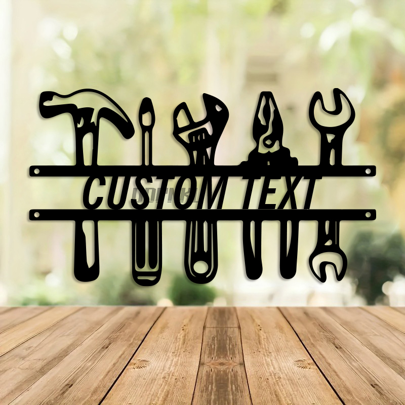 DIY Industrial Style Iron Wall - Workshop Tools With Name recension och pris