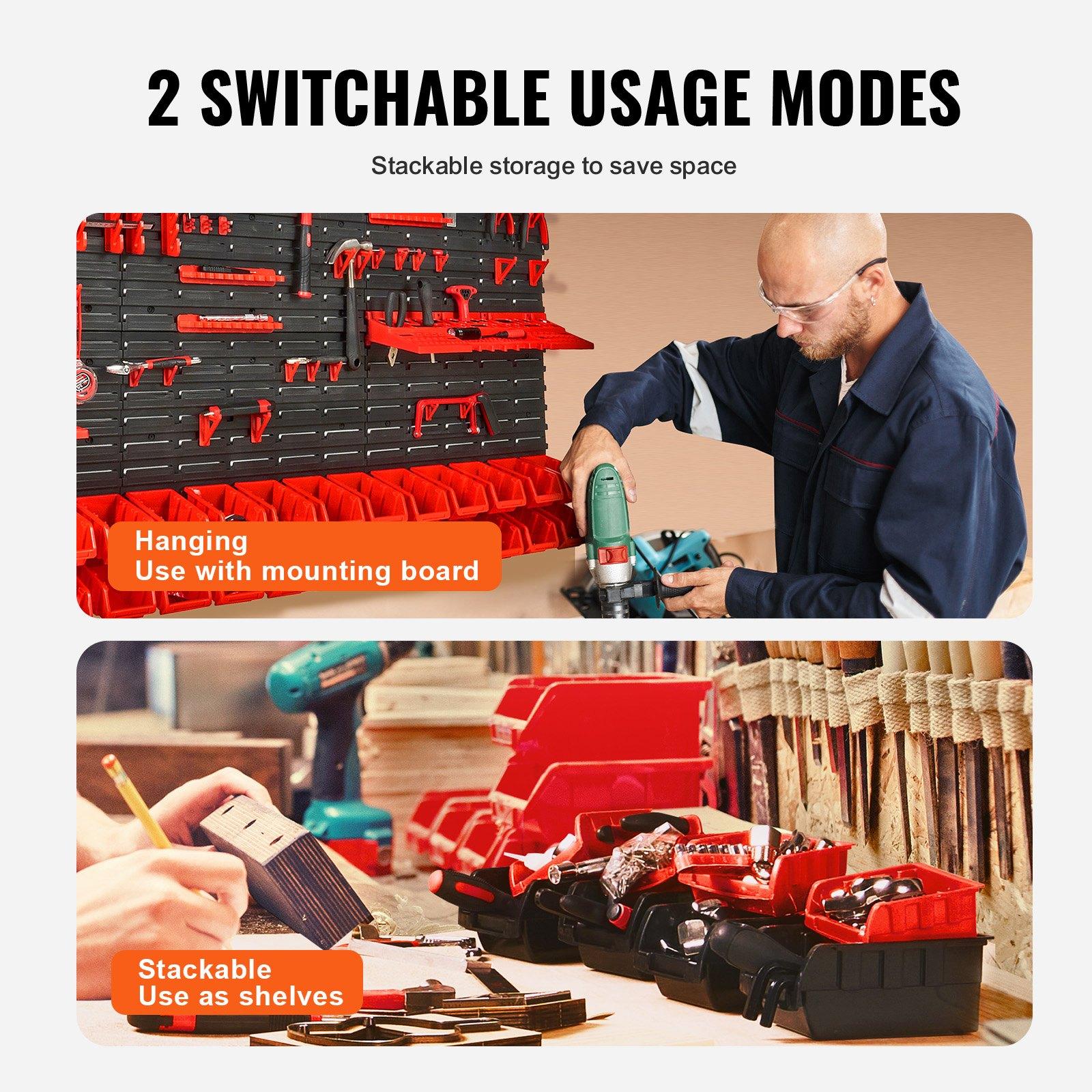Wall Mounted 30-Bin Plastic Pa - Workshop Tools Organizer recension och pris