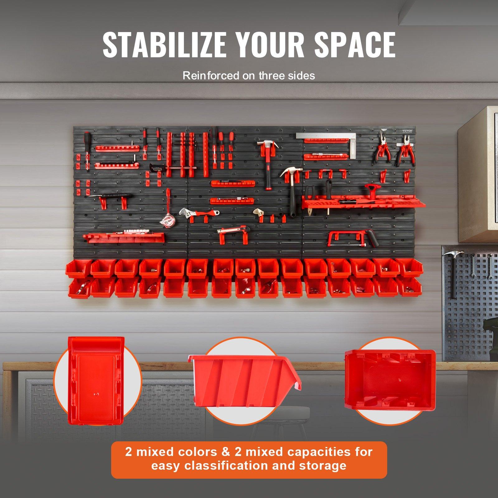 Wall Mounted 30-Bin Plastic Pa - Workshop Tools Organizer recension och pris