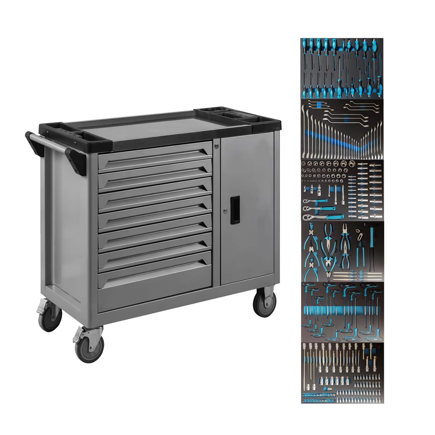7 Drawers Tool Cart With 106PC - Tools Use In Workshop recension och pris