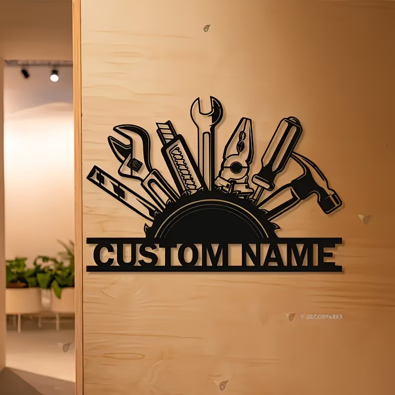 Custom Metal Tool Wall Art - P - Workshop Tools With Name recension och pris
